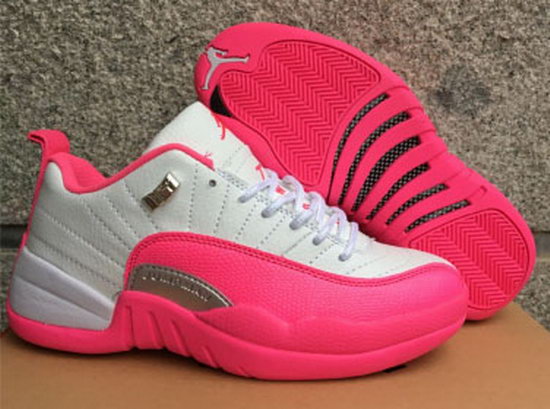 Womens Air Jordan Retro 12 Low White Pink Discount